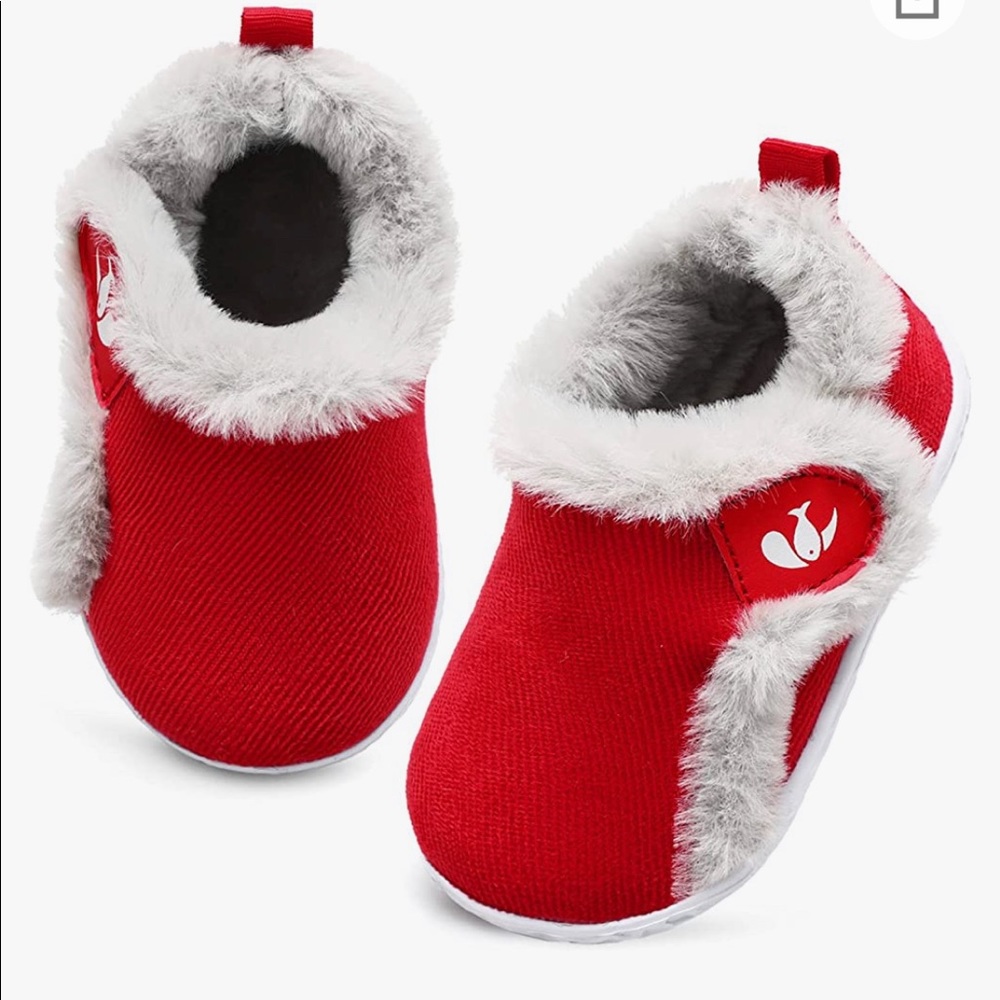 Infant shoes- faux fur lined